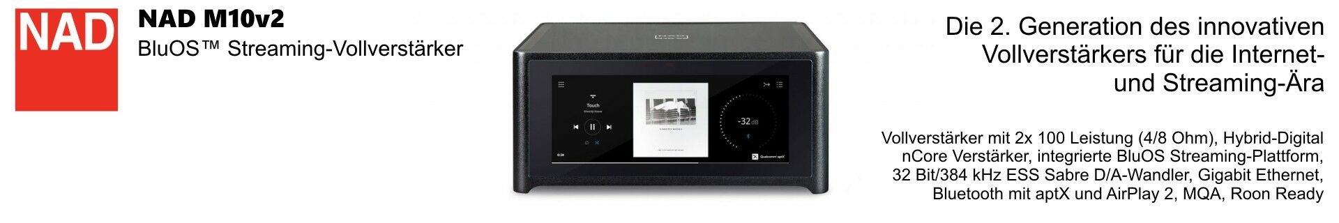 NAD M10 v2 BluOS™ Streaming-Vollverstärker für die...