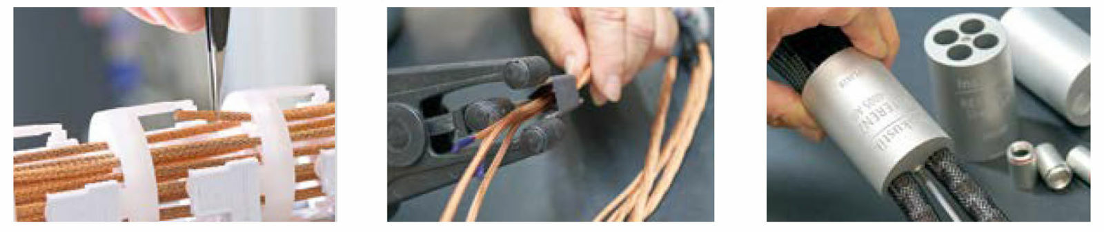 Inakustik - einzelne Schritte der aufwändigen Kabel-Endfertigung