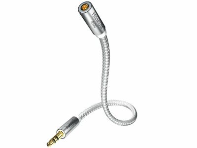 Inakustik Premium Kopfhörer Verlängerungskabel (10.0 Meter, 3.5 mm Buchse -> 3.5/6.3 mm Stecker, Weiss/Silber)