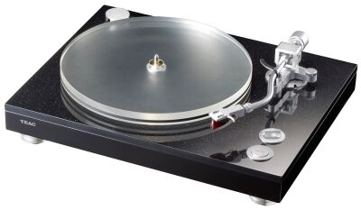 TEAC TN-5BB Schwarz - Plattenspieler mit Riemenantrieb und XLR-Ausgän