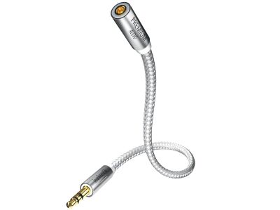 Inakustik Premium Kopfhörer Verlängerungskabel ( 3.0 Meter, 3.5 mm Buchse -> 3.5/6.3 mm Stecker, Weiss/Silber)