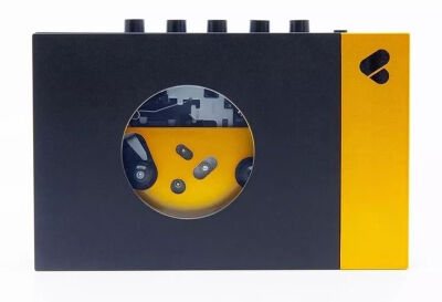 we are rewind Portable BT Cassette Player Amy (Limited Edtion, Schwarz/Gelb)