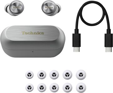 Technics EAH-AZ100 Silber - True Wireless In-Ear Kopfhörer mit Ladebo