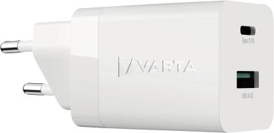 Varta Speed Charger (USB-A/USB-C, 38 Watt, Weiss)